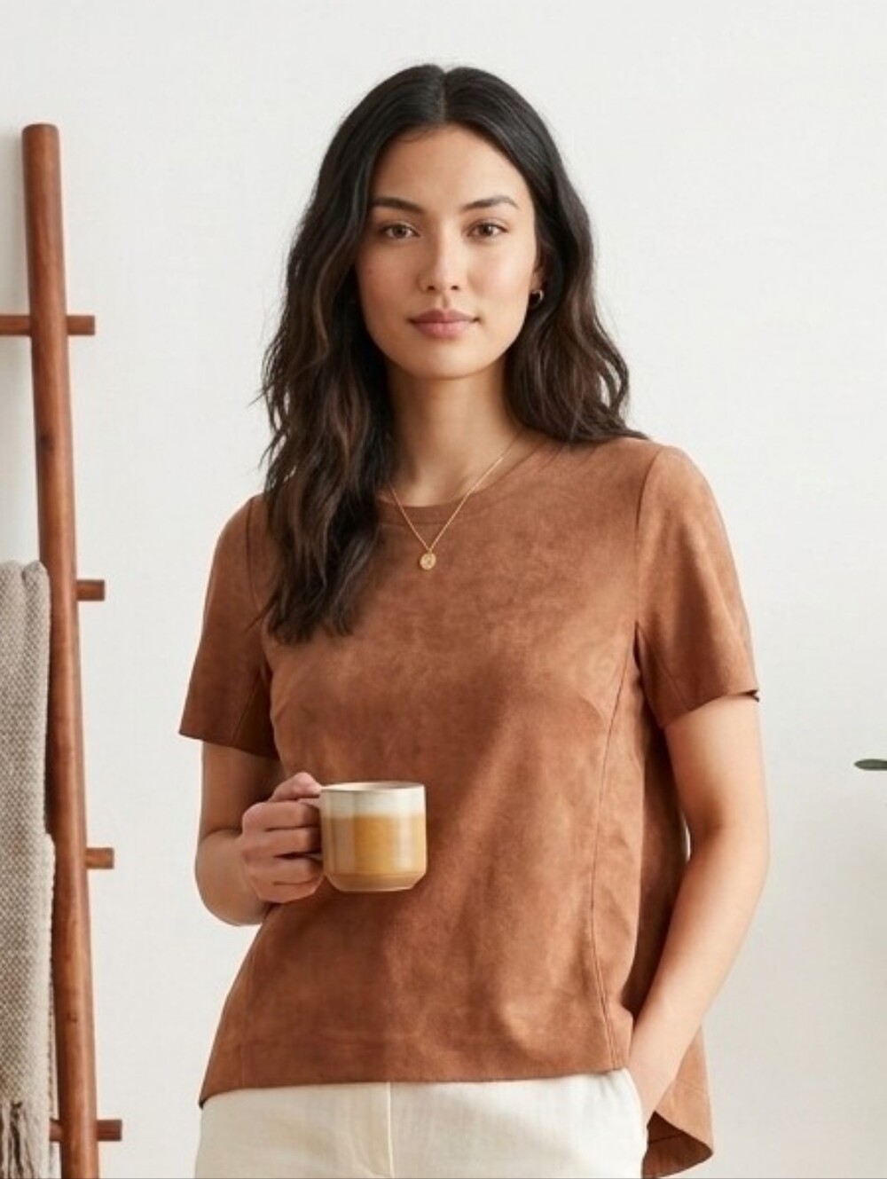 BCBGMaxazria Mariko Boho Suede Shirt